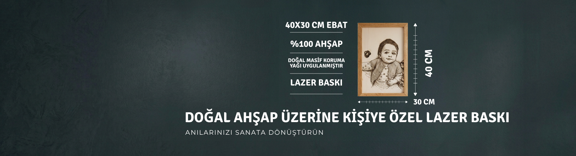 40x30 Ahşap Çerçeve